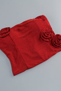 Shimmer Flower Top Maxi Skirt