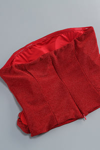 Shimmer Flower Top Maxi Skirt