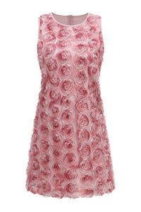 Scoop Neck 3D Petal Mini Dress