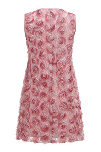 Scoop Neck 3D Petal Mini Dress