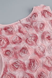 Scoop Neck 3D Petal Mini Dress