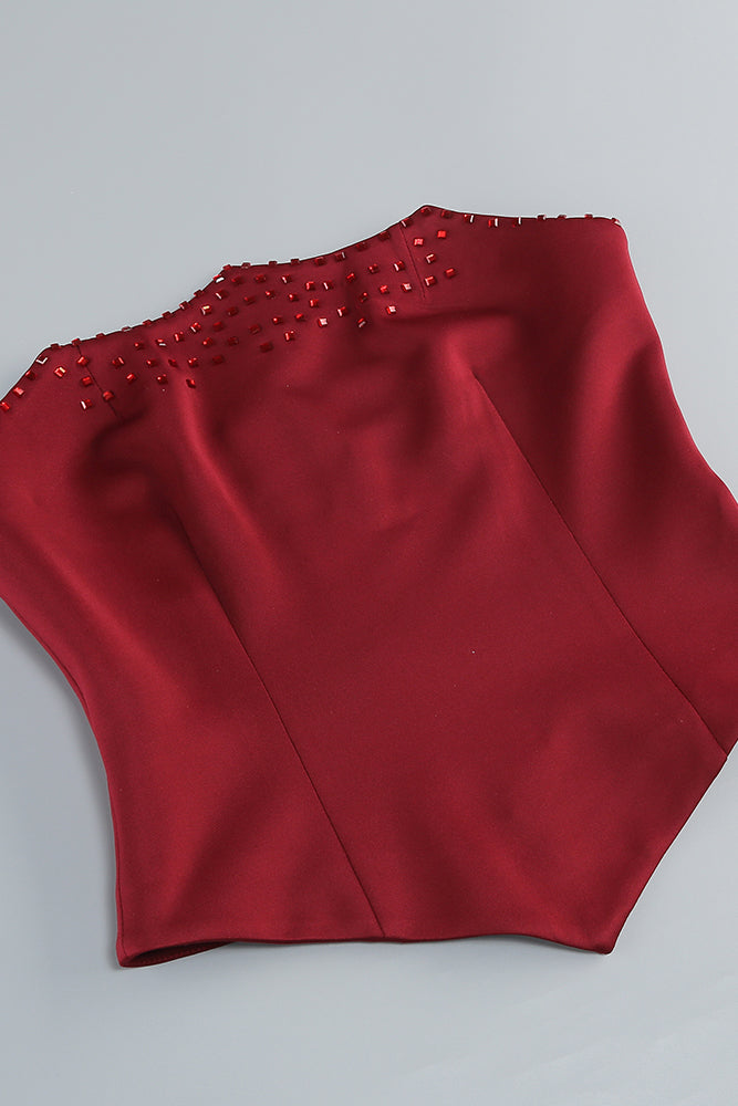 Sleeveless Corset Crystal Maxi Dress