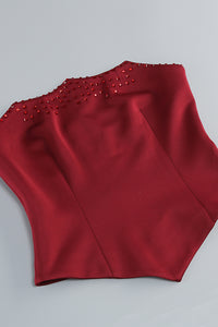 Sleeveless Corset Crystal Maxi Dress