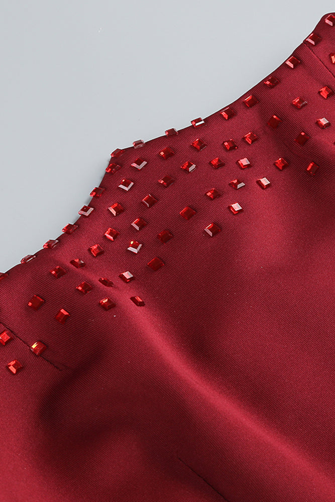 Sleeveless Corset Crystal Maxi Dress