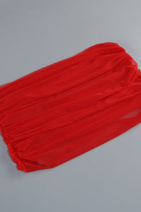 Slinky Off Shoulder Mesh Mini Dress