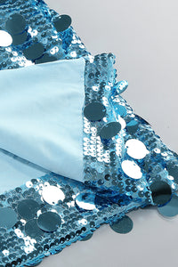 Slinky Sequin-embellished V-neck Gown