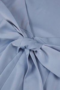 Slip Cross Back Ruffle Midi Dress in Light Blue