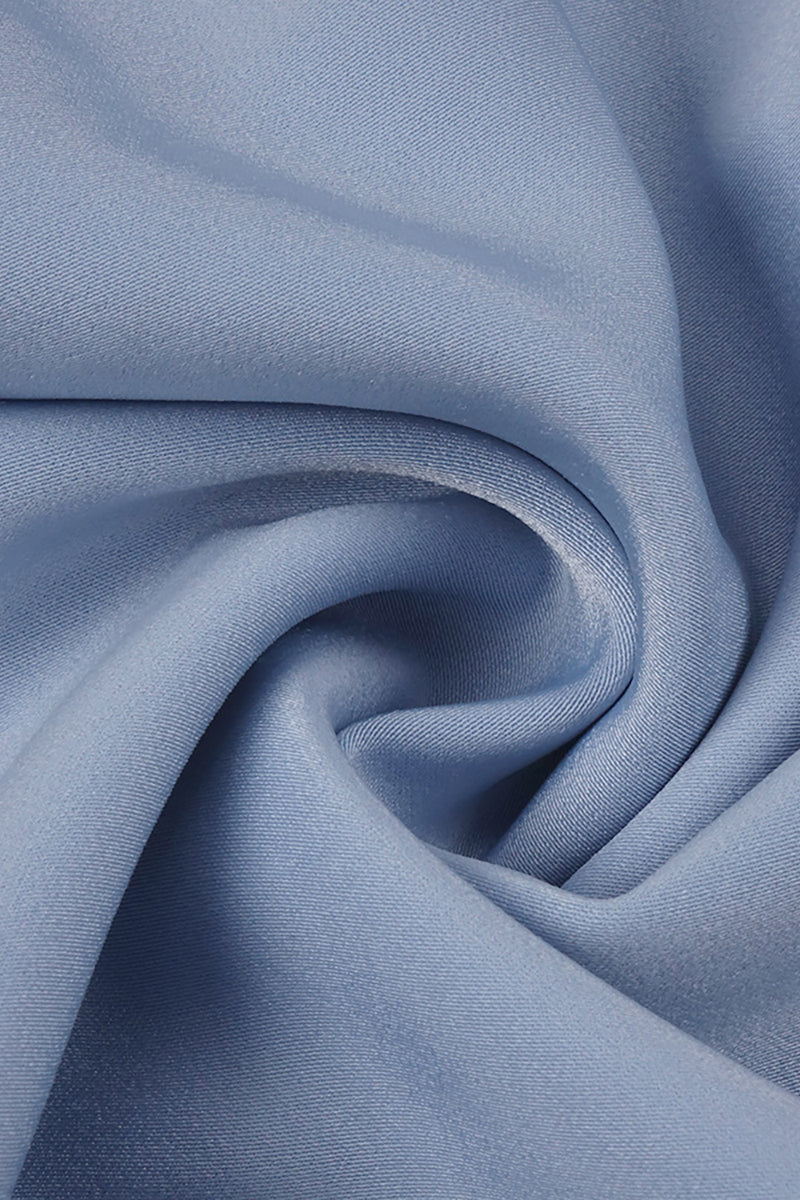 Slip Cross Back Ruffle Midi Dress in Light Blue