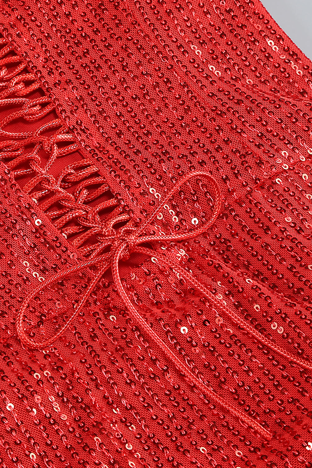 Slip Sequin Draped Slit Gown In Red