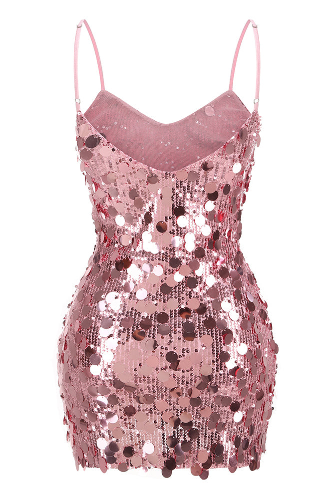 Robe courte à sequins