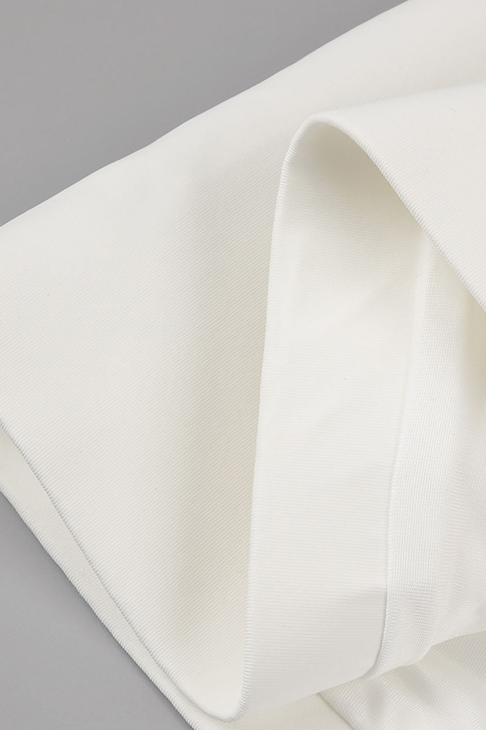 Square Collar Crystal Rhinestone-Trim White Dress