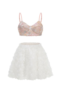 Square Neck Floral Mini Dress in Black & White