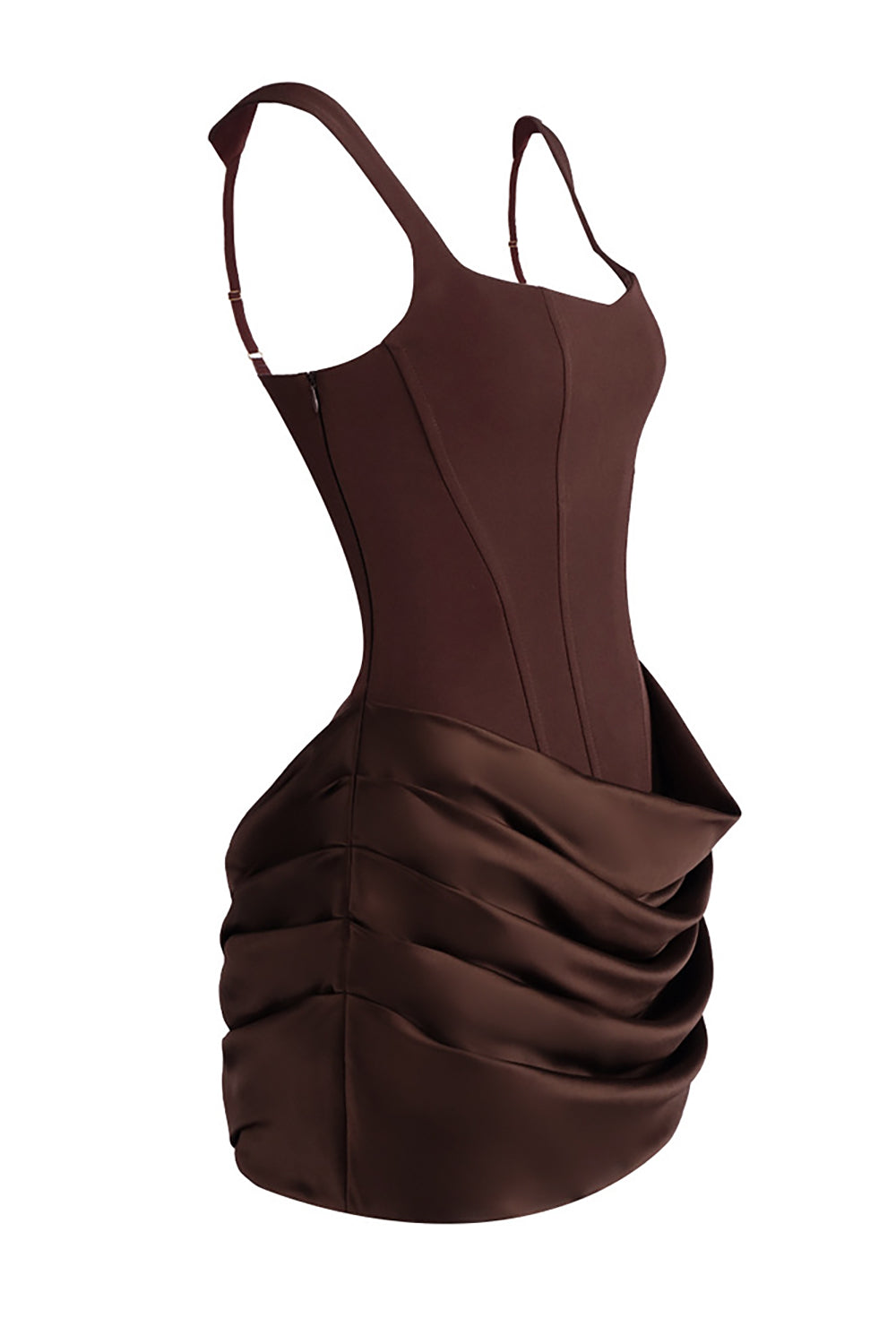 Square Neck Ruched Mini Dress