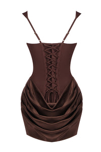 Square Neck Ruched Mini Dress