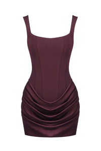 Square Neck Ruched Mini Dress