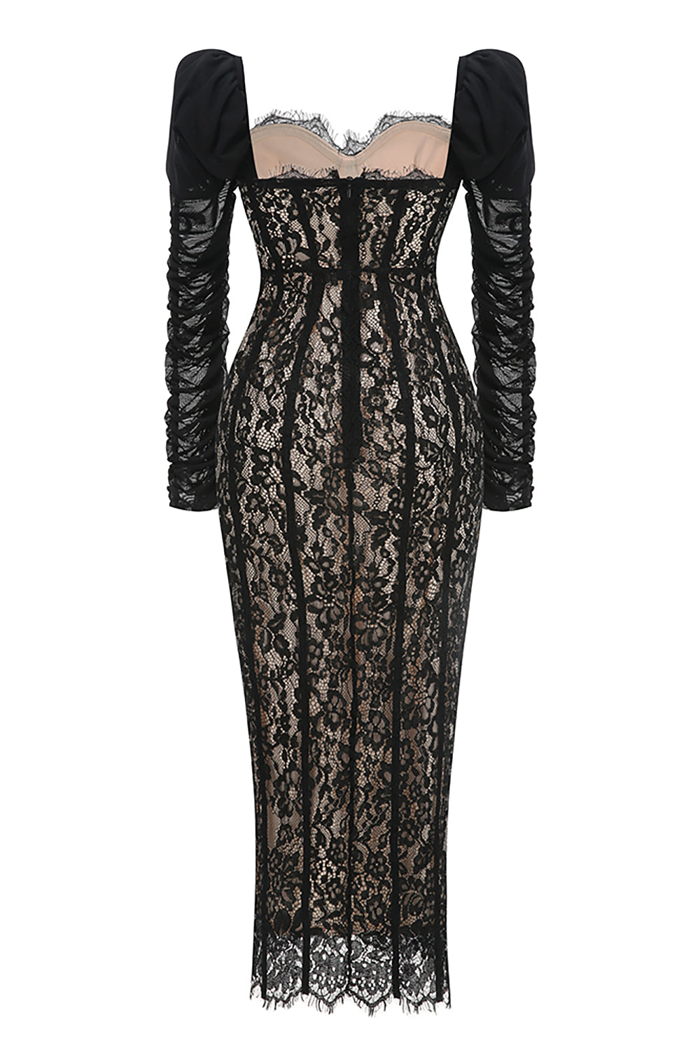 Square Sleeve Lace Gown