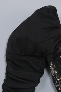 Square Sleeve Lace Gown