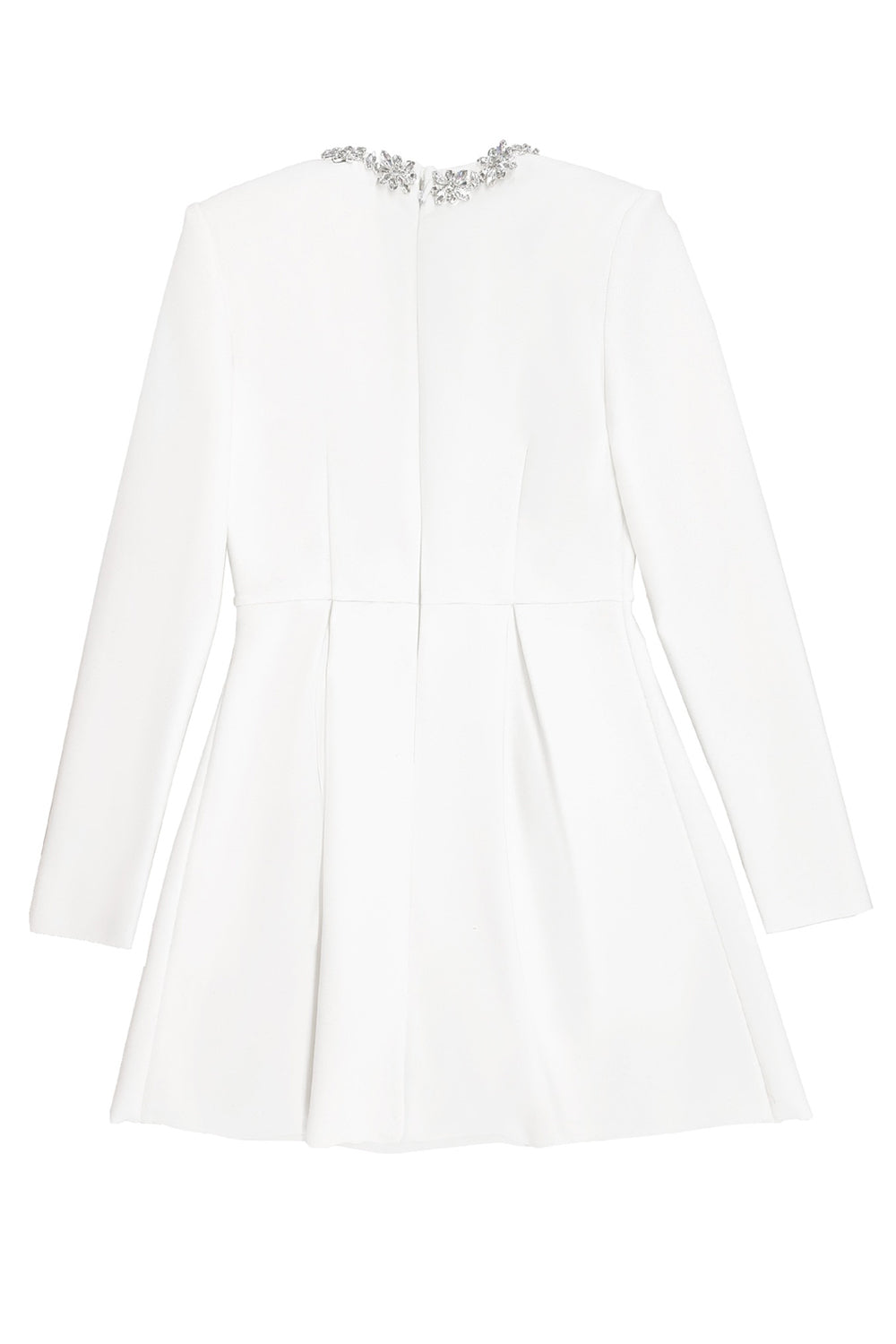 Square Collar Crystal Rhinestone-Trim Dress