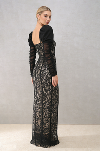 Square Sleeve Lace Gown