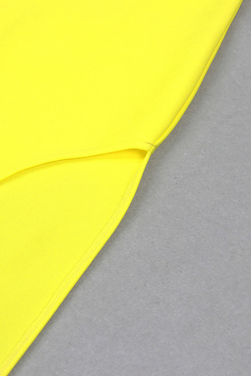 Starfish Set Cut-out Maxi Bandage Dress In Yellow