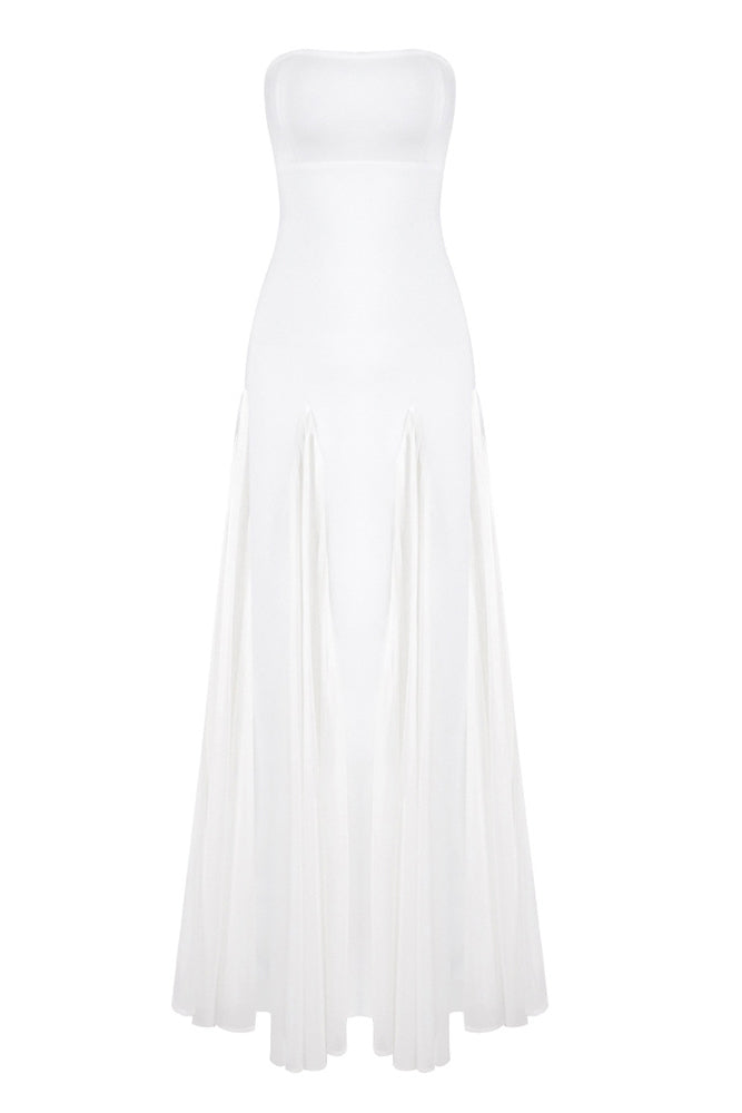 Strapless Bandage Mesh A-line Gown CHICIDA Strapless Bandage Mesh A-line Gown CHICIDA