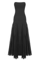 Strapless Bandage Mesh A-line Gown in Black