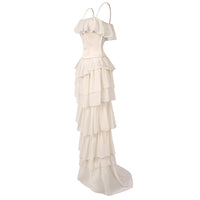 Strapless Corset Ballet Russes Gown in Beige