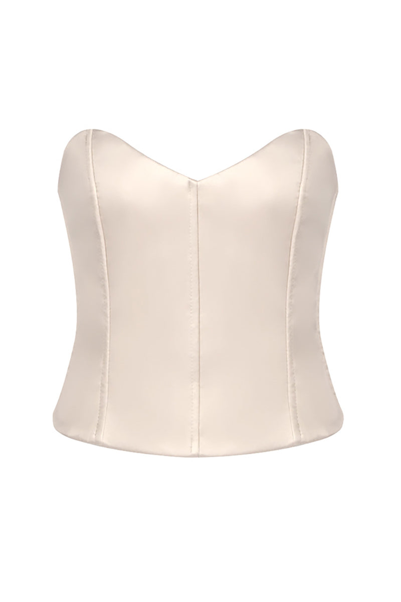 Strapless Corset Ballet Russes Gown in Beige