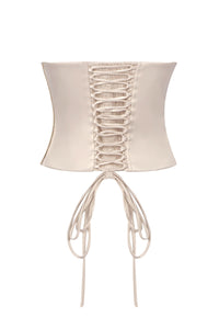 Strapless Corset Ballet Russes Gown in Beige
