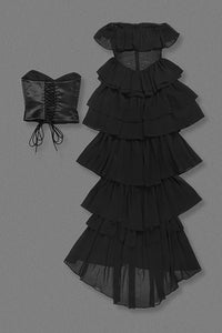 Strapless Corset Ballet Russes Gown in Black