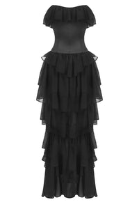 Strapless Corset Ballet Russes Gown in Black