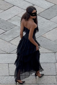 Strapless Corset Ballet Russes Gown in Black