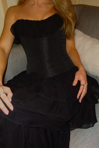 Strapless Corset Ballet Russes Gown in Black