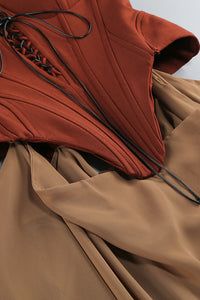 Corset Lace-up Maxi Dress