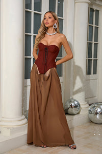 Corset Lace-up Maxi Dress