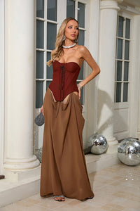 Corset Lace-up Maxi Dress