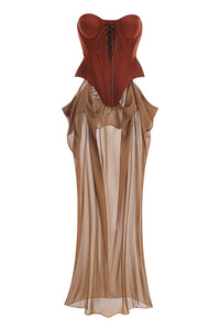 Corset Lace-up Maxi Dress