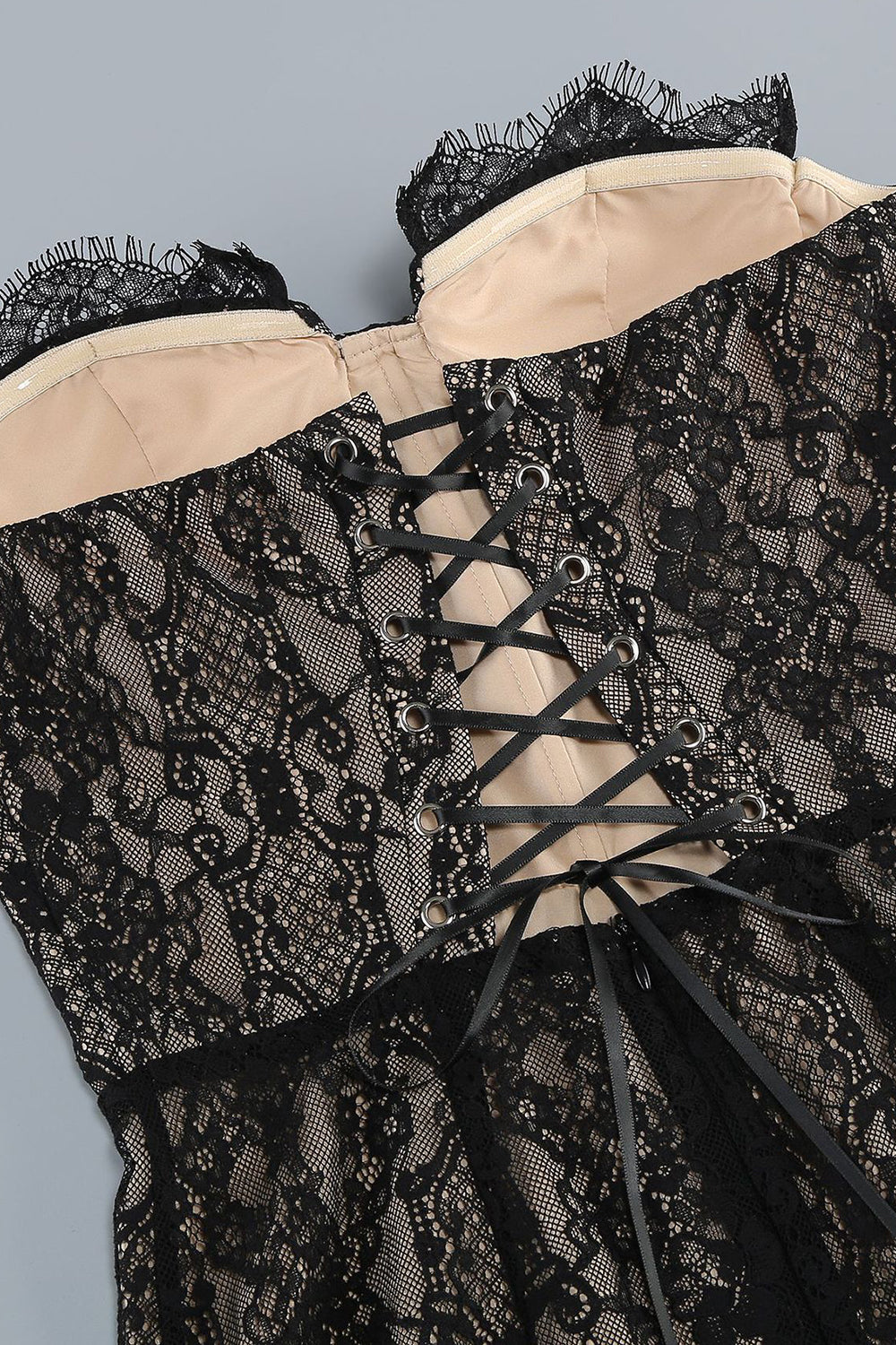 Strapless Corset Lace Gown