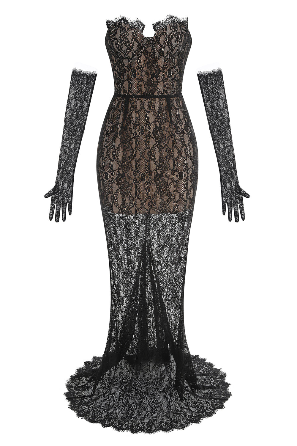 Strapless Corset Lace Gown