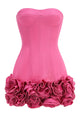 Strapless Corset Ruffled Mini Dress