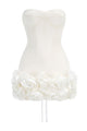 Strapless Corset Ruffled Mini Dress