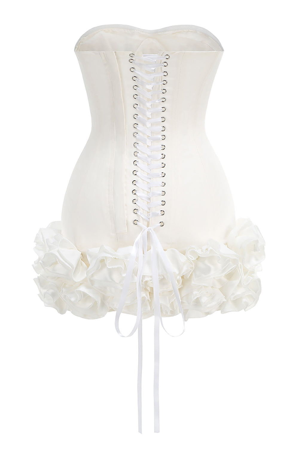 Strapless Corset Ruffled Mini Dress