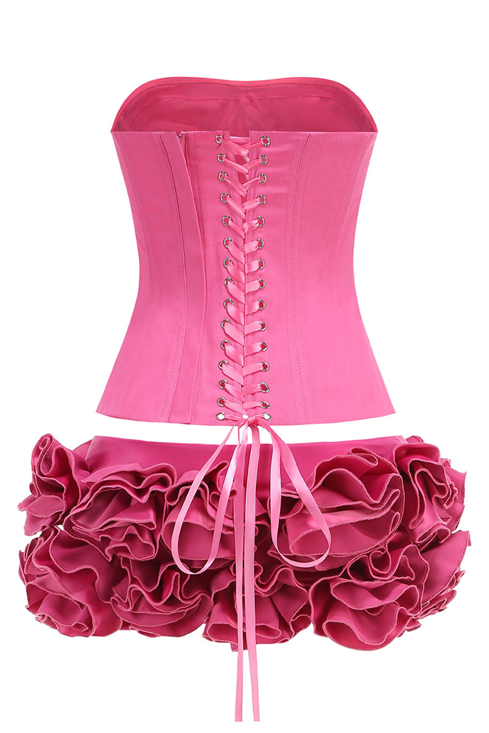 Strapless Corset Ruffled Two Piece Sets