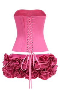 Strapless Corset Ruffled Two Piece Sets