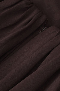 Strapless Crepe Maxi Dress in Brown