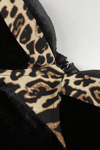 Strapless Crush Leopard Velvet Maxi Dress