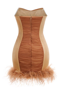 Strapless Crystal Ruched Mini Dress