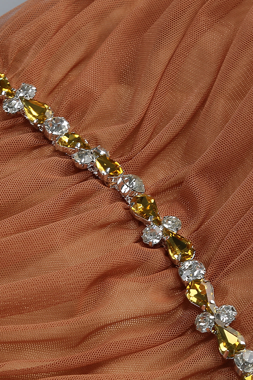 Strapless Crystal Ruched Mini Dress