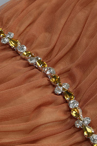 Strapless Crystal Ruched Mini Dress