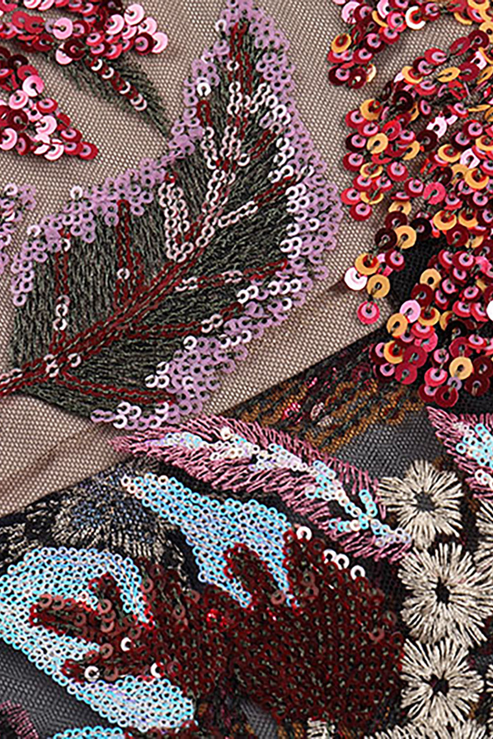 Strapless Dahlia Sequins Embroidered Maxi Dress CHICIDA Strapless Dahlia Sequins Embroidered Maxi Dress CHICIDA